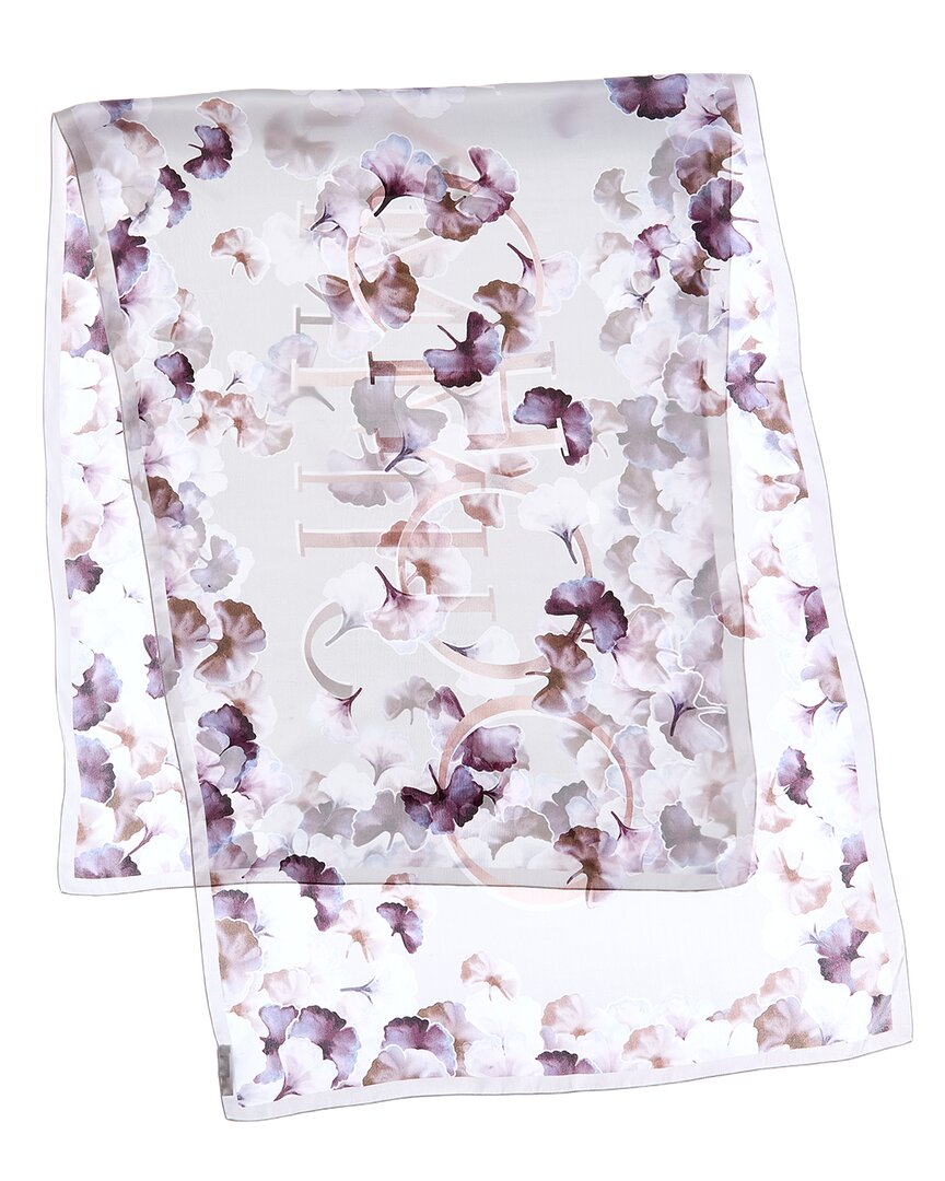 Jimmy Choo | Womens | Logo Silk Scarf | Grey Multi