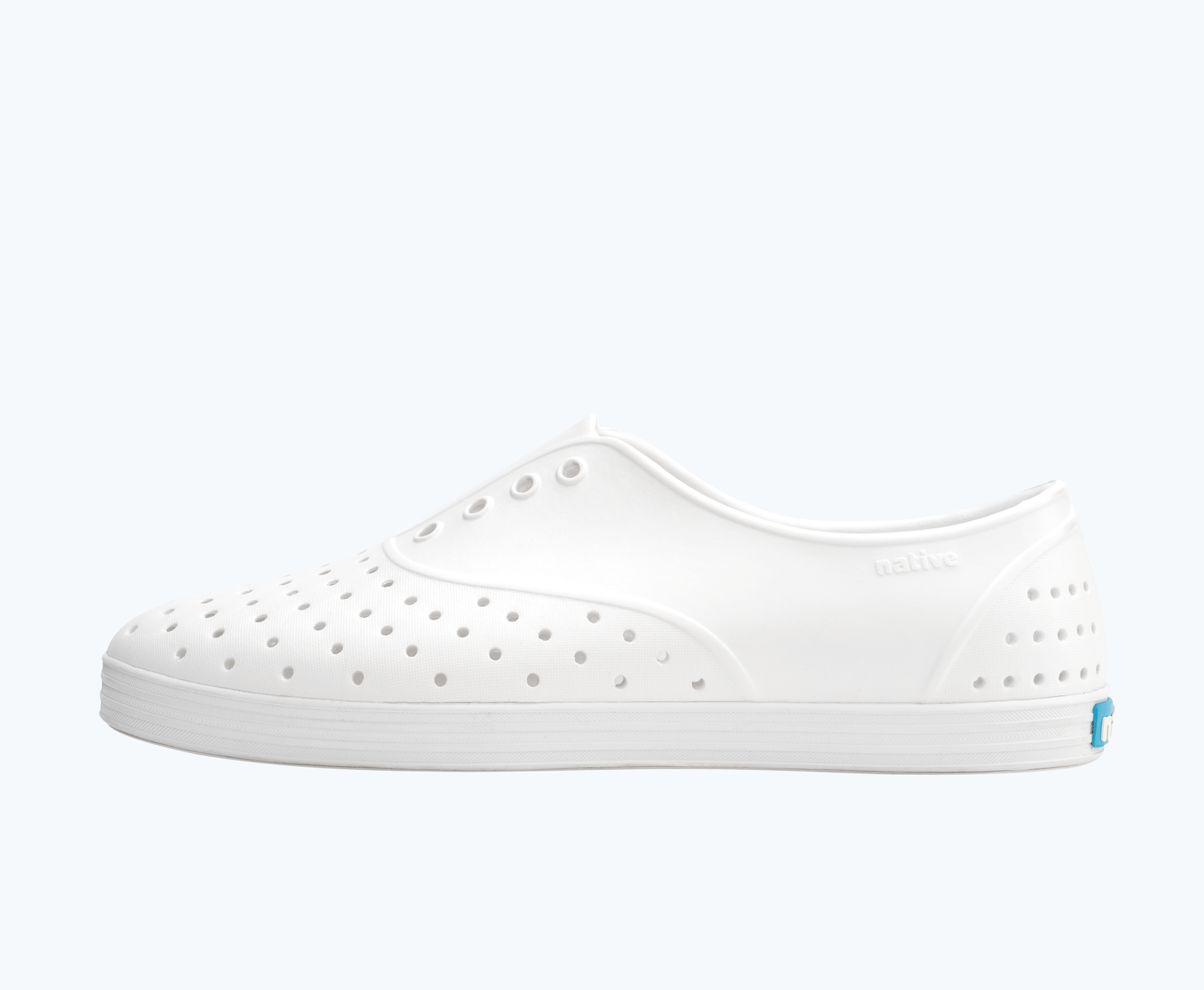 Side view of a Native Shoes Adults Jericho | Shell White/ Shell White Footwear