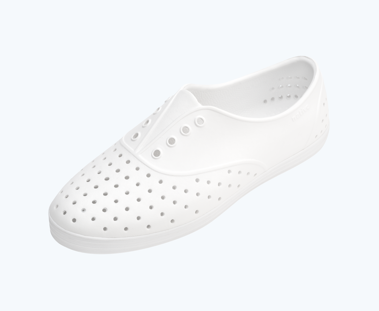 Angled view of a Native Shoes Jericho | Shell White/ Shell White Footwear