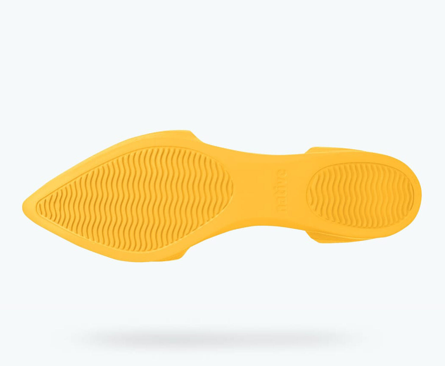 Bottom view of a Native Shoes Audrey | Groovy Yellow Footwear