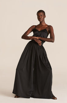 Silk Charmeuse Flow Pant | Onyx