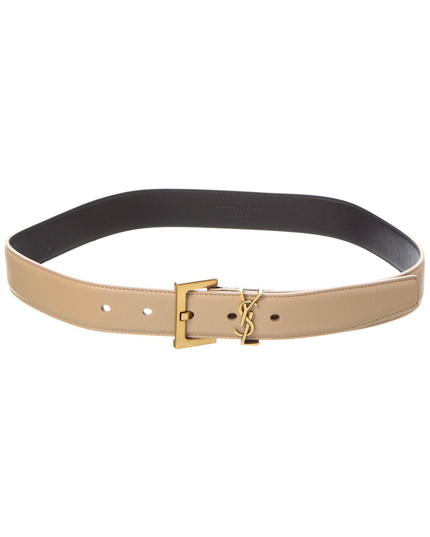 Saint Laurent | Womens | DNU INV Monogram Leather Belt | Beige