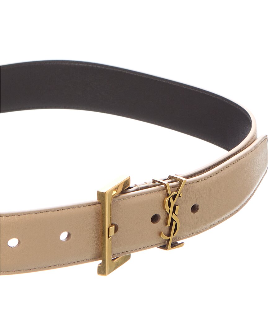 Saint Laurent | Womens | DNU INV Monogram Leather Belt | Beige