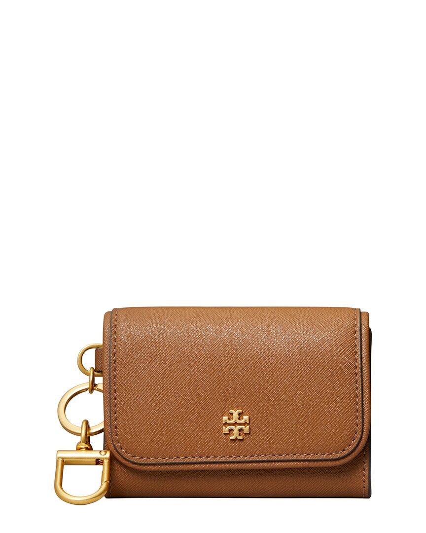 Tory Burch | Womens | Emerson Flap Leather Card Case | Brown