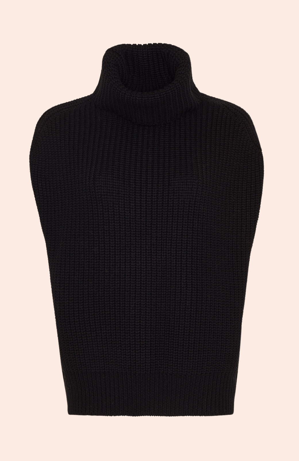 Sleeveless Turtleneck Sweater | Black