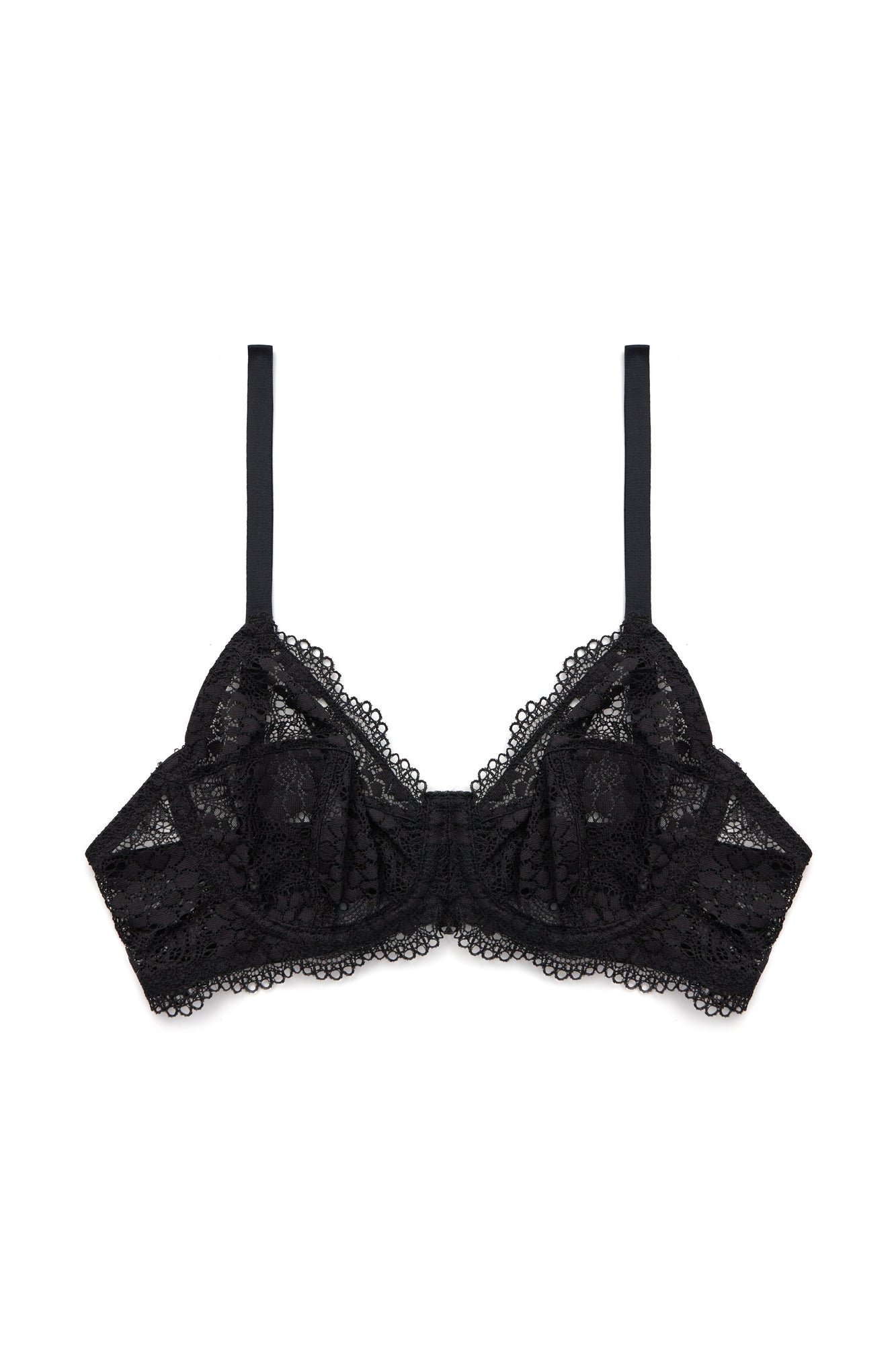 Peony Underwire Full Cup Bra | Black