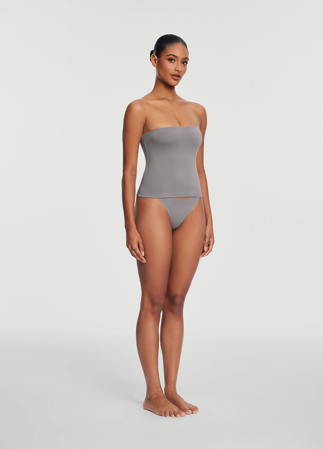 Seamless Full-Length Tube Top | Cool Gray