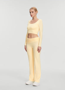 Cropped Round Neck Top | Lemon Meringue
