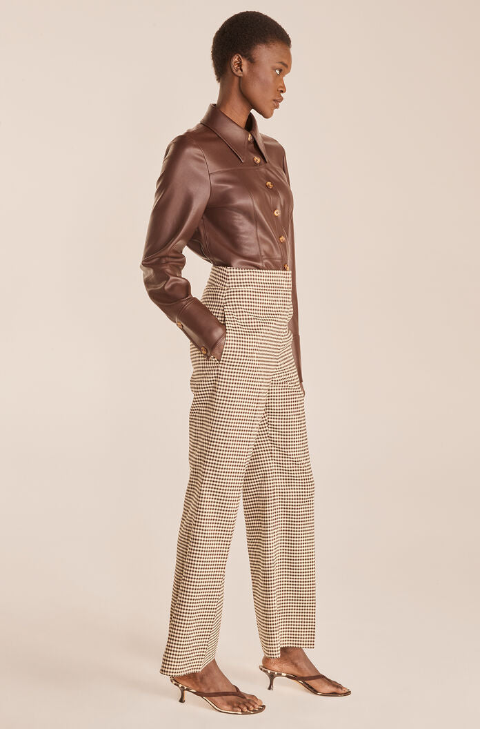 Check Flare Pant | Spring Check Espresso Combo