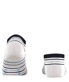 Womens | Stripe Shimmer Sneaker Socks | White
