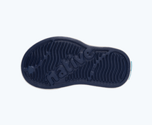 Bottom view of a Native Shoes Kids Miles Kids | Regatta Blue/ Shell White Footwear