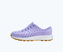 Side view of a Native Shoes Kids Robbie Kids | Healing Purple/ Shell White/ Mash Speckle Rubber Footwear