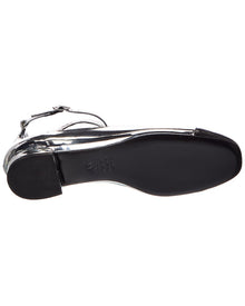 Stuart Weitzman | Womens | Eden Strap Leather Flat | Silver