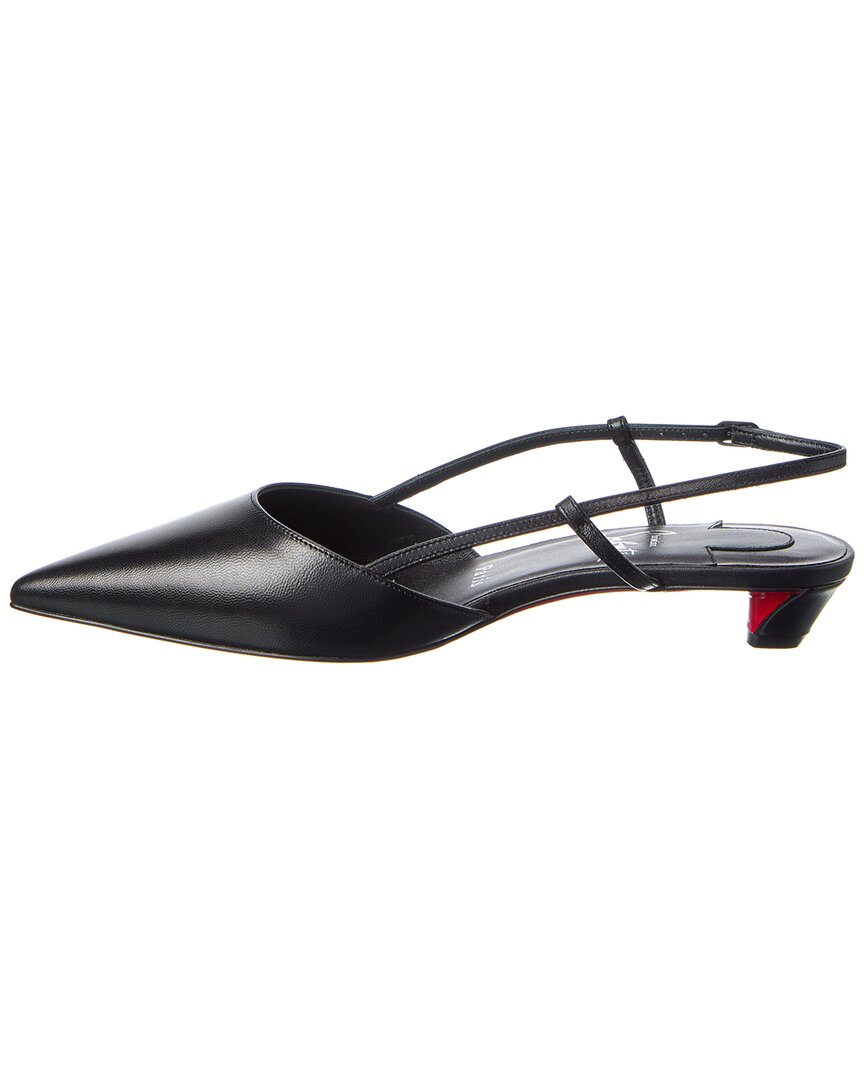 Christian Louboutin | Womens | Miss Z Slingina 25 Leather Slingback Pump | Black