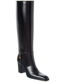 Saint Laurent | Womens | Julia 70 Leather Knee-High Boot | Black