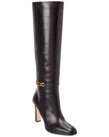 Tom Ford | Womens | Logo Leather Knee High Boot | Black