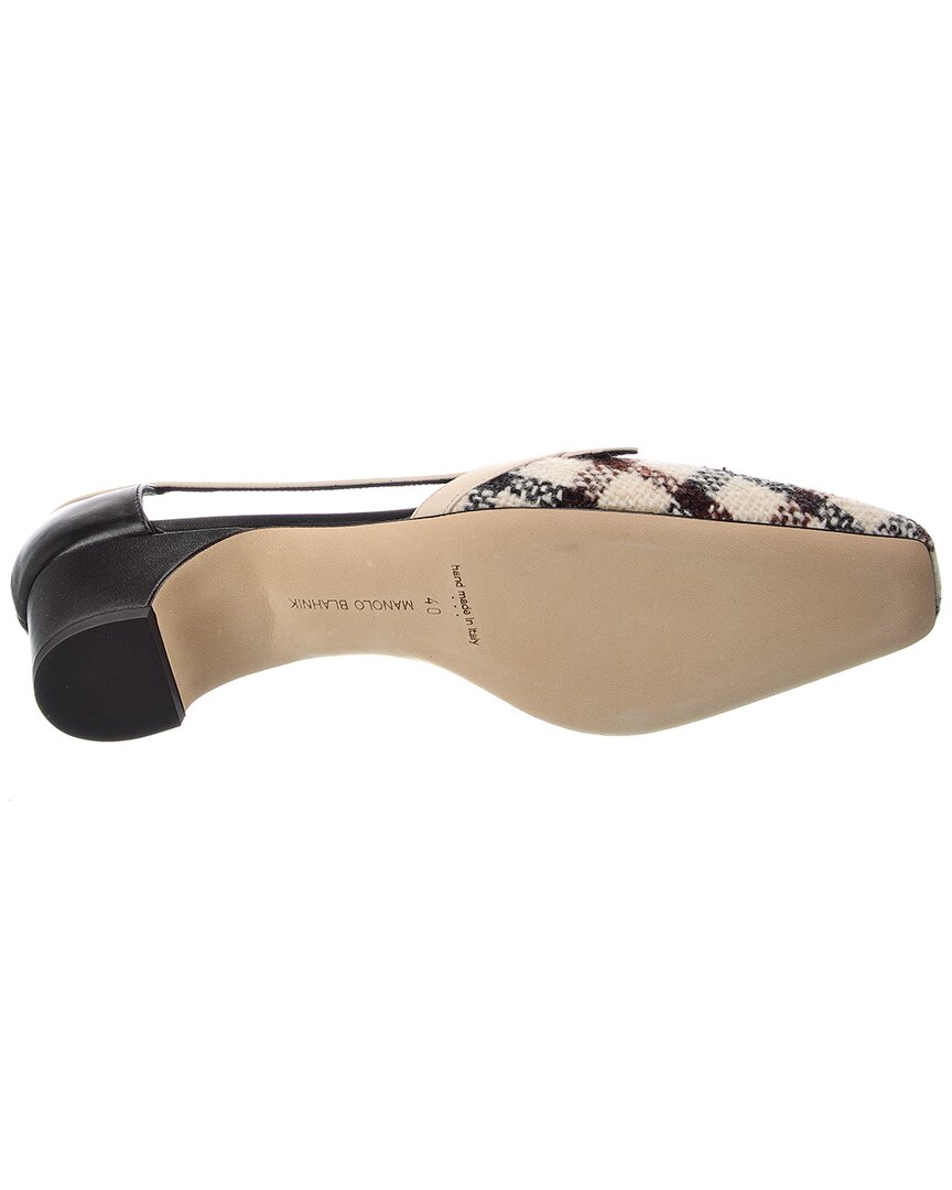 Manolo Blahnik | Womens | Varro 40 Wool & Leather Pump | White
