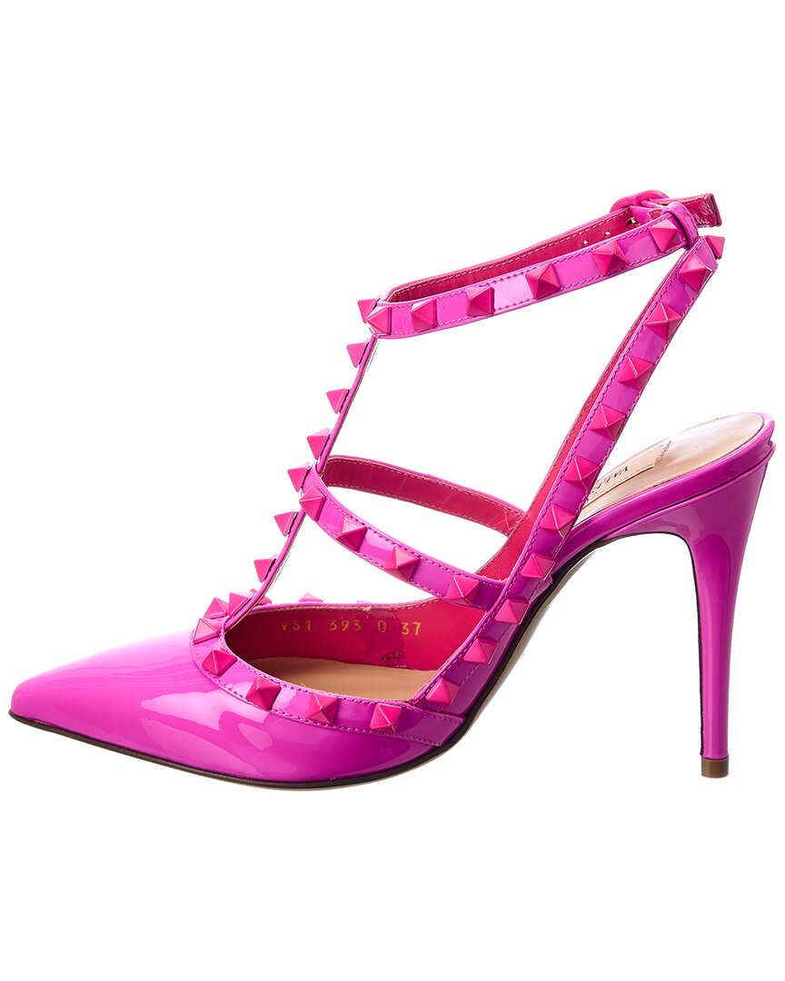 Valentino | Womens | Rockstud Caged 100 Patent Pump | Pink
