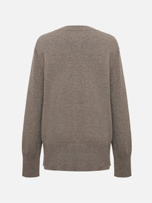 Pure Cashmere Scarf Pullover | Brown