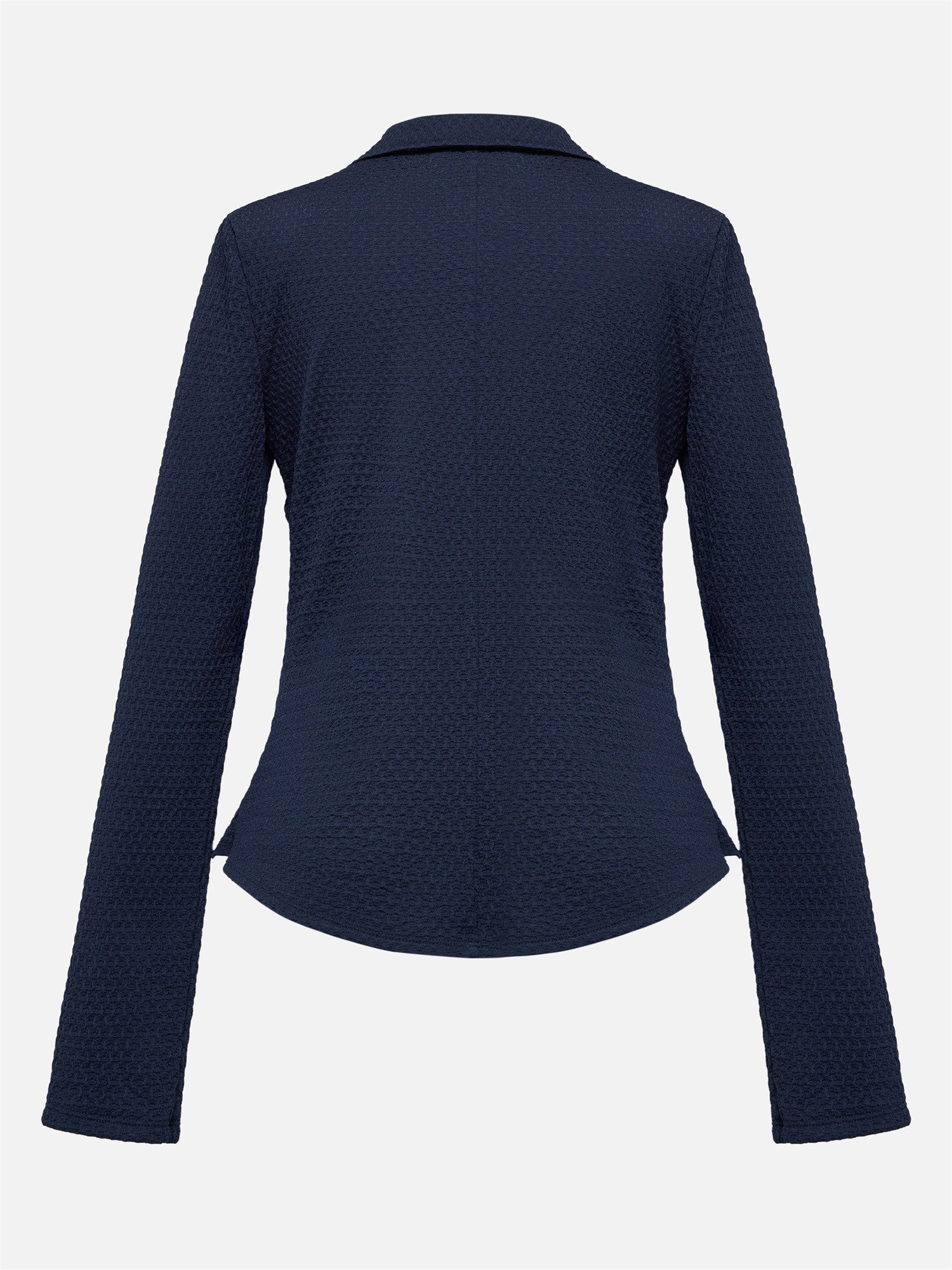 Textured Pleated Shirt | Navy