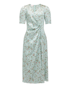 Silk Printed Tea Dress | Green