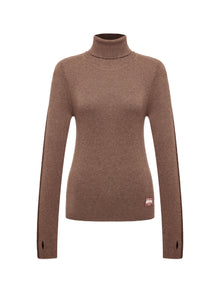 Turtleneck Knit Top | Heather Brown