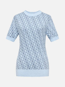 Geometric Textured Knit Sweater | Blue