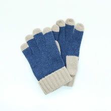 Kids | Gloves In Contrast Color | Denim/Nile Brown