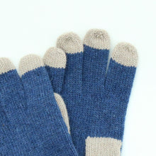 Kids | Gloves In Contrast Color | Denim/Nile Brown