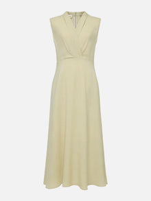 Triacetate Sleeveless Dress | Yellow