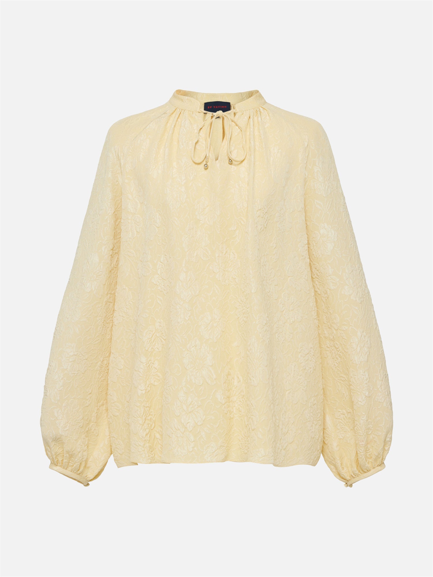 Silk Jacquard Pullover Shirt | Yellow