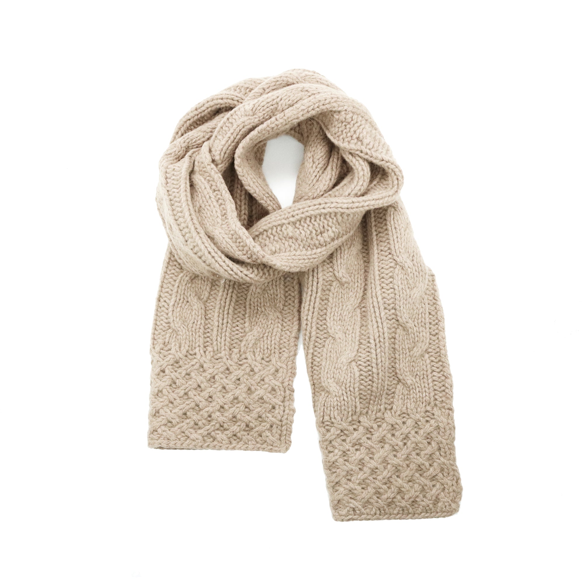 Womens | Chunky Scarf In Cable Design | Oatmeal