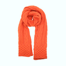 Womens | Chunky Scarf In Cable Design | Orange