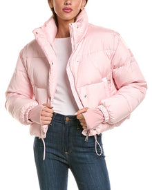 SAM. | Womens | Zip-Off Sleeve Cropped Down Puffer Coat | Pink