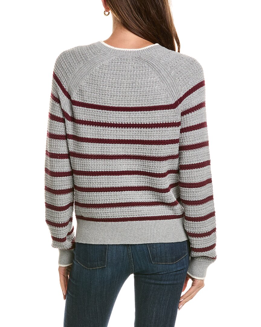 525 America | Womens | Crewneck Textured Stripe Pullover | Grey