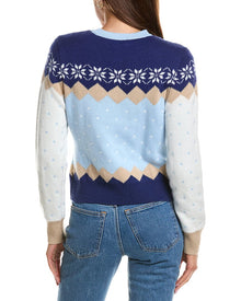 Rowing Blazers | Womens | Holiday Fairisle Wool & Cashmere-Blend Cardigan | Blue