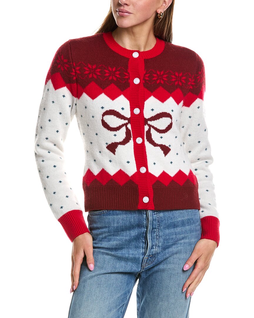 Rowing Blazers | Womens | Holiday Fairisle Wool & Cashmere-Blend Cardigan | Red