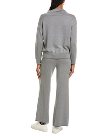 Hannah Rose | Womens | Cashmere-Blend Terry Stitch Cowl Neck Sweater & Pant Set | Grey