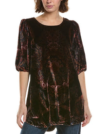 Free People | Womens | Maye Printed Velvet Tunic | Black