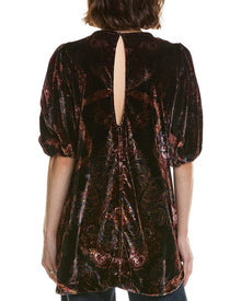 Free People | Womens | Maye Printed Velvet Tunic | Black