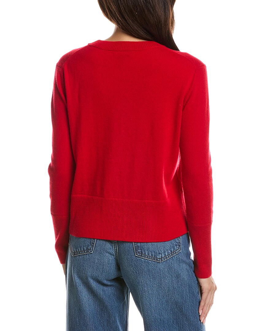 Forte Cashmere | Womens | Exposed Seam Crewneck 100% Cashmere Sweater | Crimson