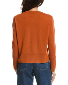 Forte Cashmere | Womens | Exposed Seam Crewneck 100% Cashmere Sweater | Brown