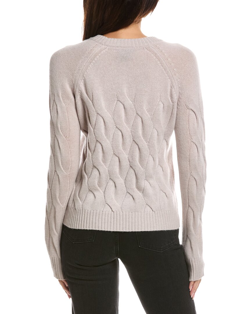 Forte Cashmere | Womens | Wandering Cable Crewneck 100% Cashmere Sweater | Beige