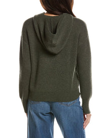 Forte Cashmere | Womens | Double Knit 100% Cashmere Hoodie | Green