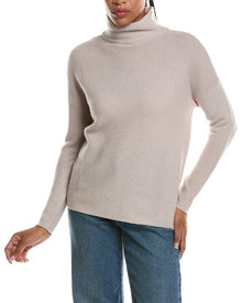 Forte Cashmere | Womens | Textured Slouchy Funnel Neck 100% Cashmere Sweater | Brown