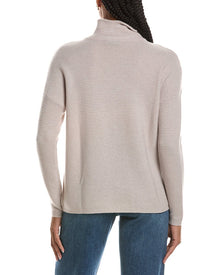 Forte Cashmere | Womens | Textured Slouchy Funnel Neck 100% Cashmere Sweater | Brown
