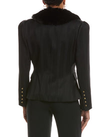 L'AGENCE | Womens | Kaisley Fur Collar Blazer | Black