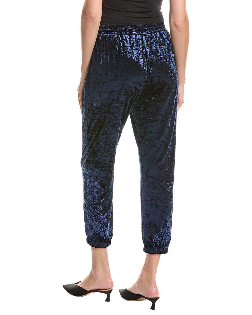 Johnny Was | Womens | Crushed Velvet Jogger | Blue