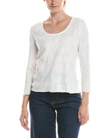 NIC+ZOE | Womens | 3/4 Sleeve Lace Knit Scoop T-Shirt | White