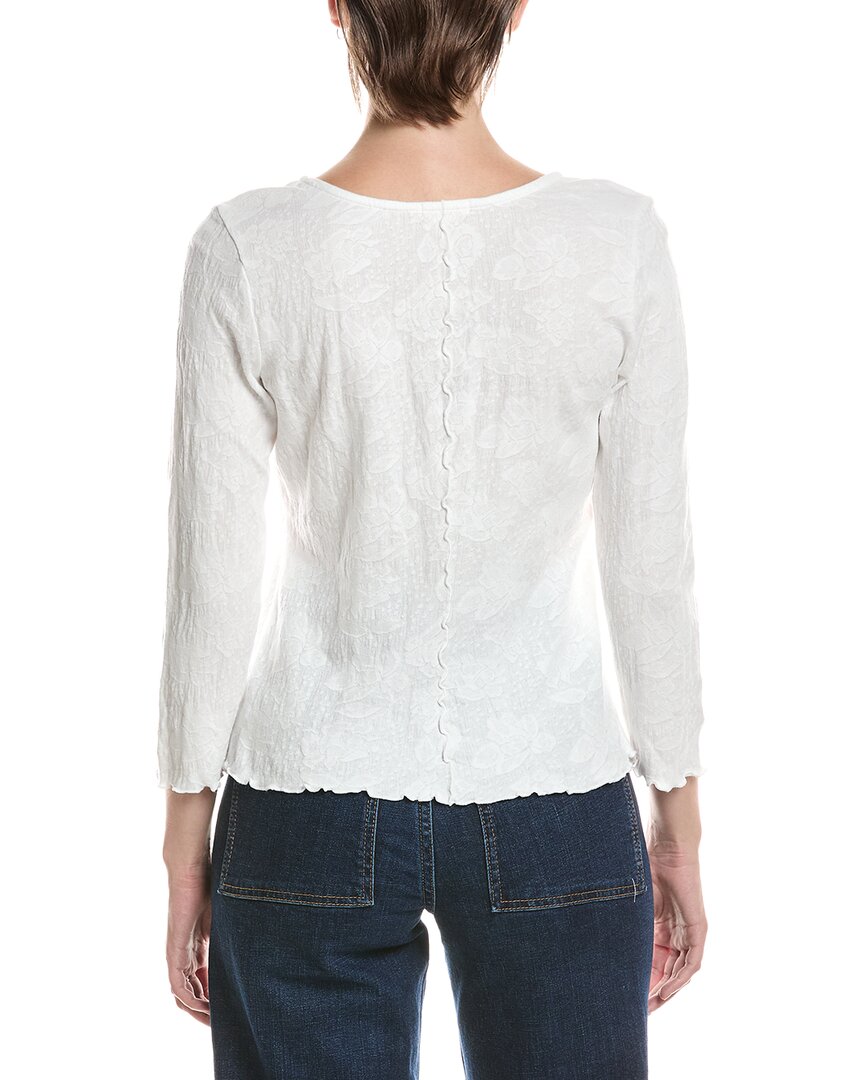 NIC+ZOE | Womens | 3/4 Sleeve Lace Knit Scoop T-Shirt | White